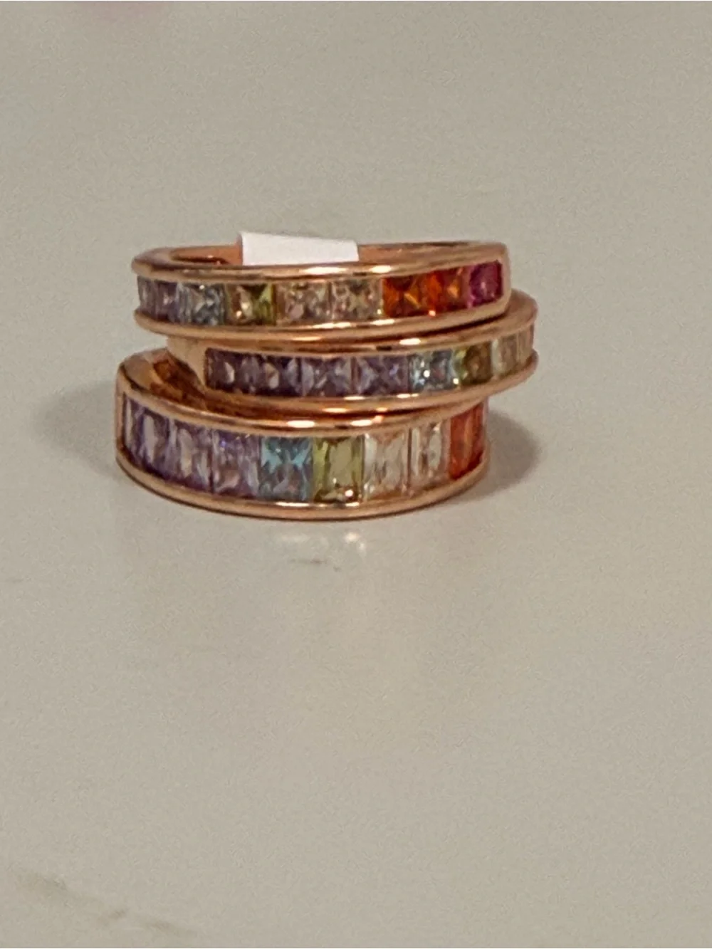 BP NWT Mental Health Collection Rainbow Gem Stack on Rose Gold